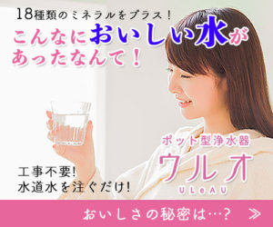 水道水を注ぐだけでおいしい水ができるポット型浄水器ウルオのページに行く